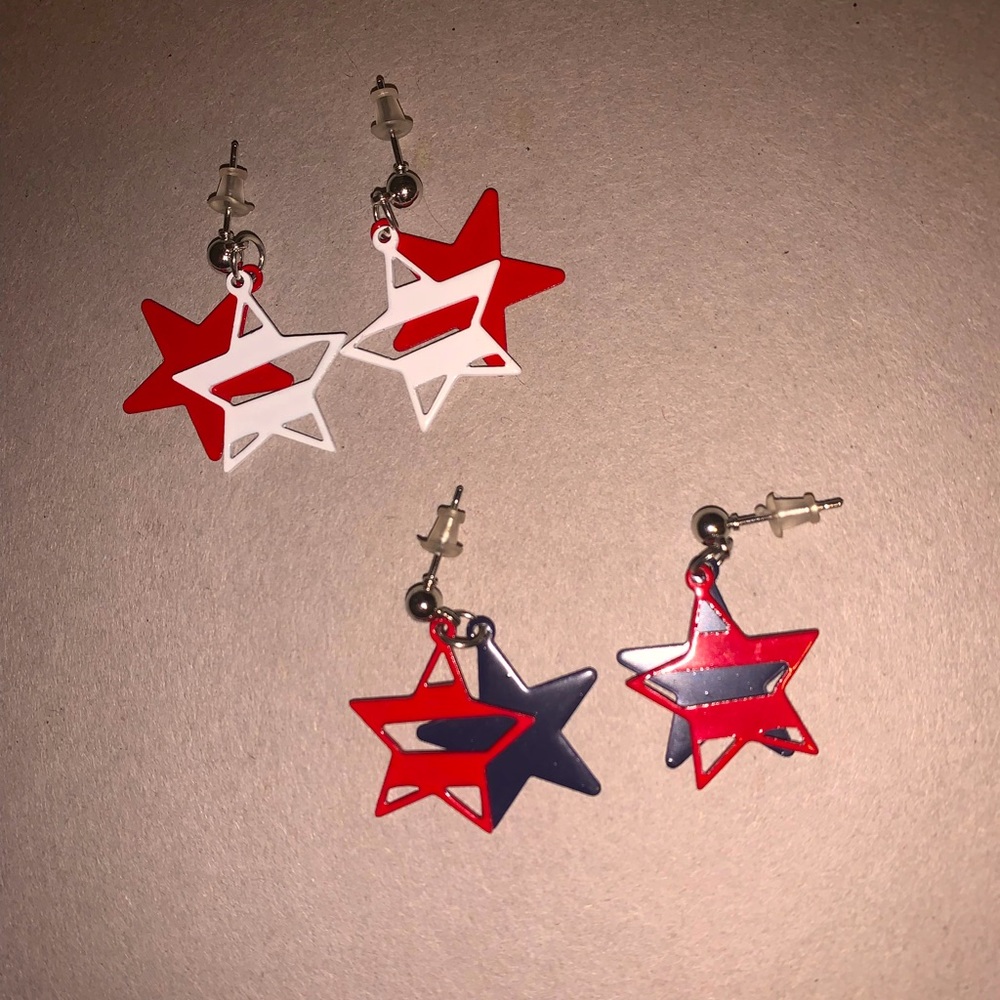 Two Pairs Star Earrings